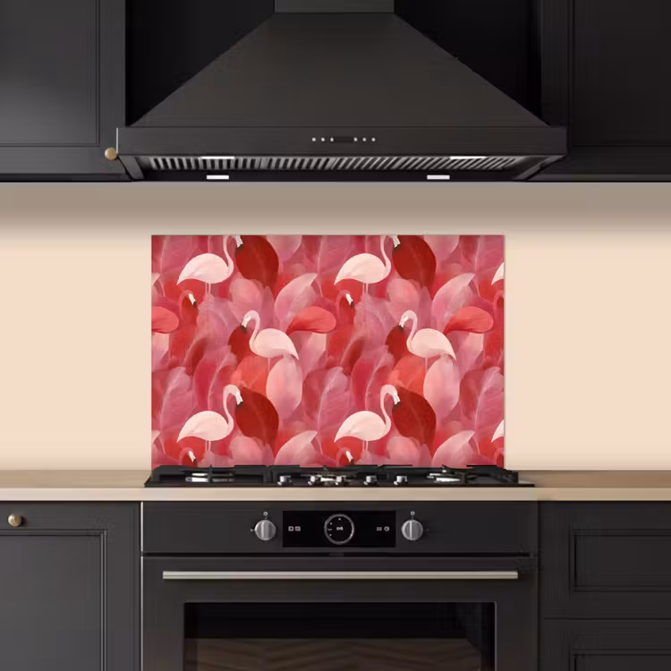 Paraschizzi cucina - Flamingo - Botanico - Elegante - Rosa - Rosso — 5