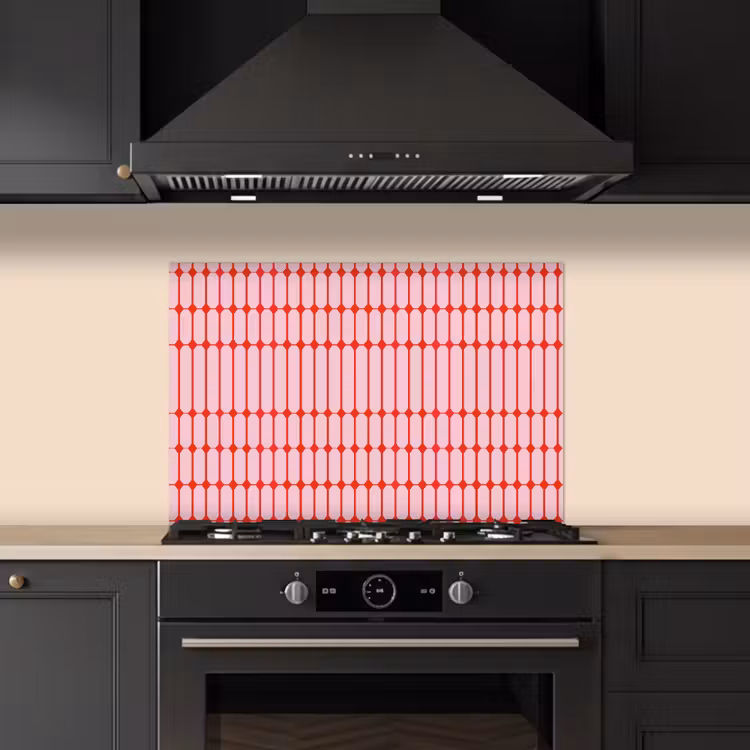 Paraschizzi cucina - Geometrico - Minimalista - Rosso - Rosa — 5