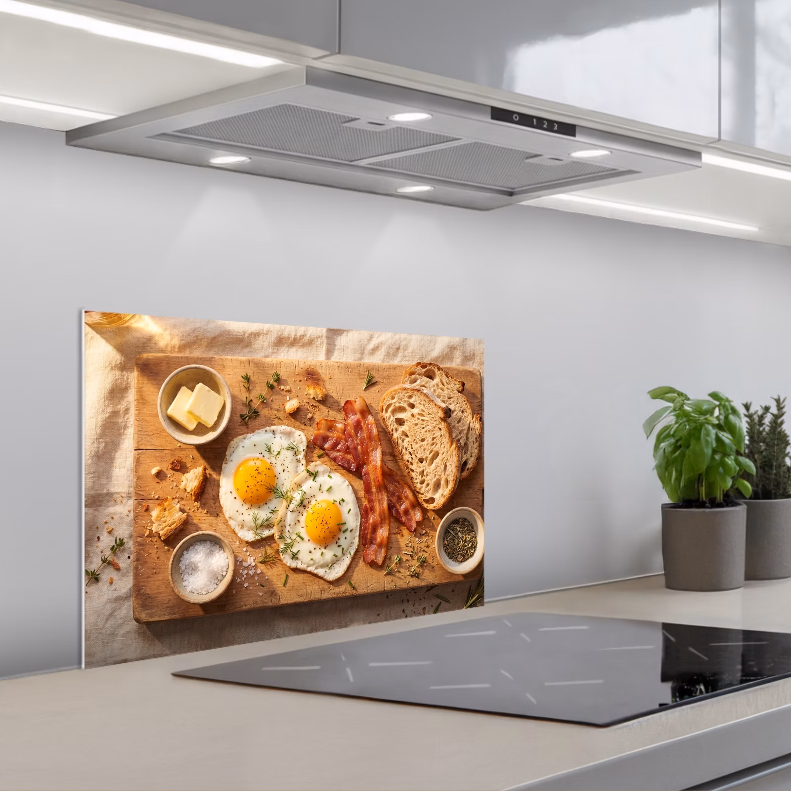 Paraschizzi cucina - Cibo - Colazione - Legno - Rustico - Giallo — 1