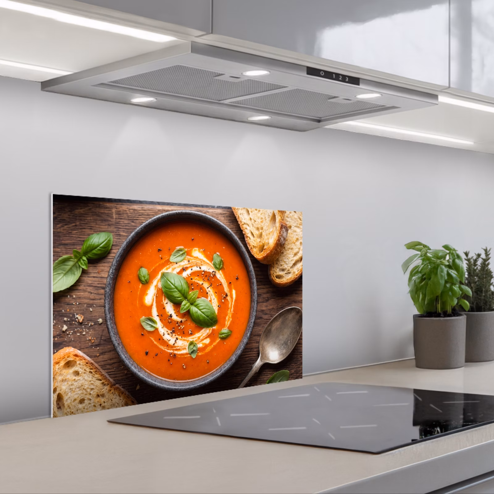 Paraschizzi cucina - Cibo - Zuppa - Basilico - Rustico - Rosso — 1