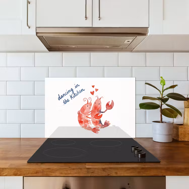 Paraschizzi cucina - Animale - Danza - Amore - Acquerello - Rosso — 3