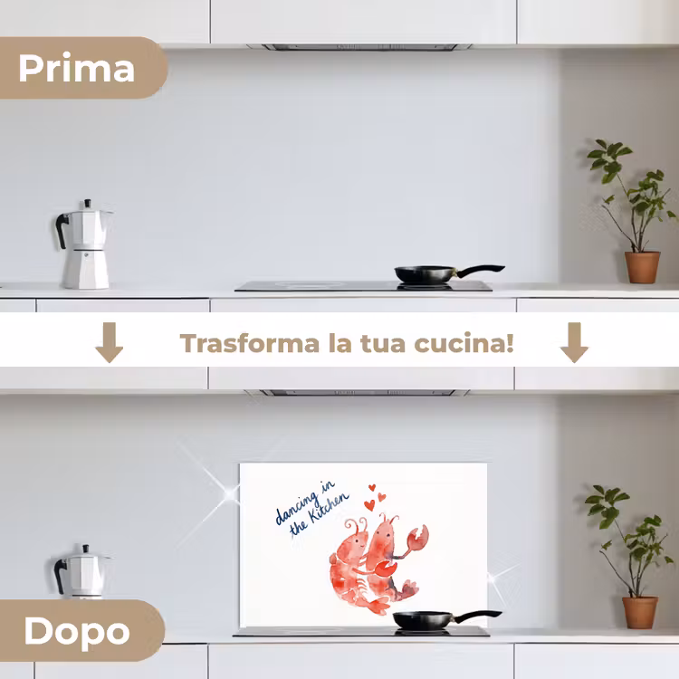 Paraschizzi cucina - Animale - Danza - Amore - Acquerello - Rosso — 7