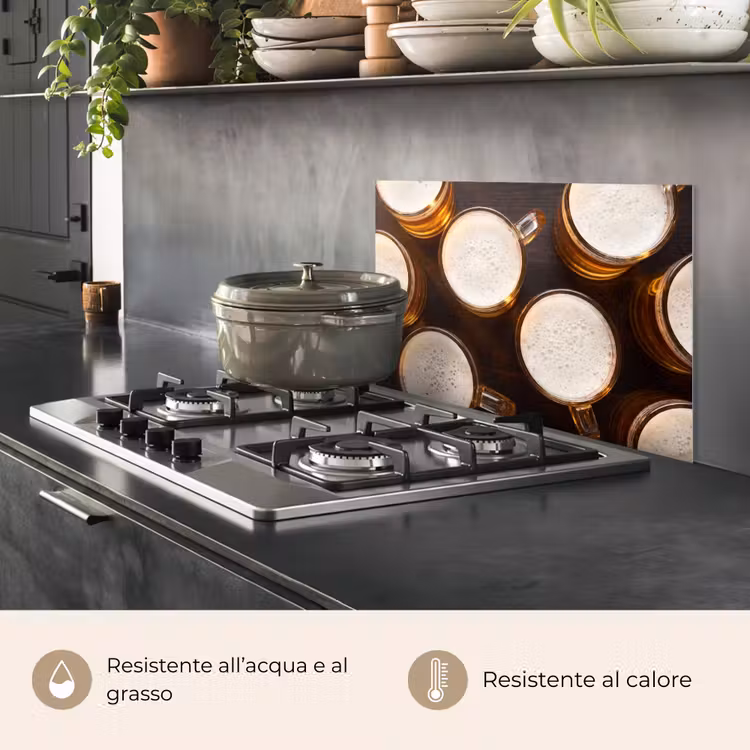 Paraschizzi cucina - Birra - Bicchieri - Schiuma - Legno - Bevande — 2
