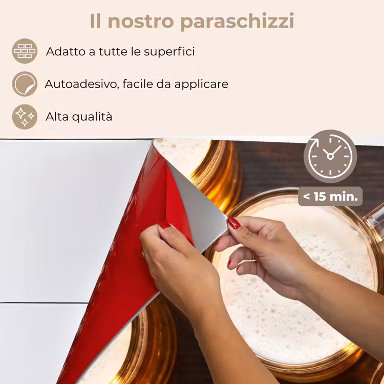 Paraschizzi cucina - Birra - Bicchieri - Schiuma - Legno - Bevande — 4