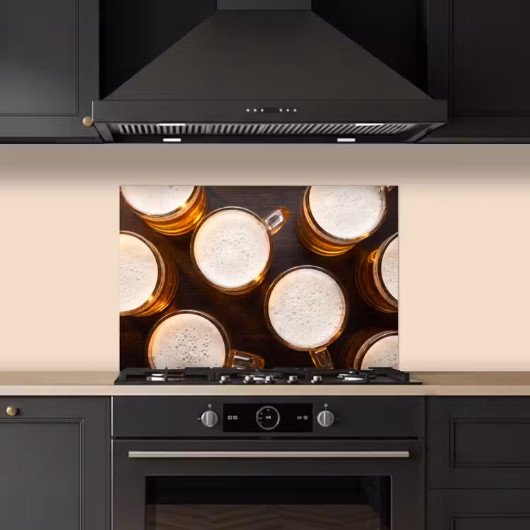 Paraschizzi cucina - Birra - Bicchieri - Schiuma - Legno - Bevande — 5