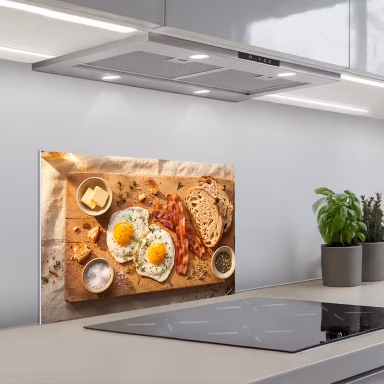 Paraschizzi cucina - Cibo - Colazione - Legno - Rustico - Giallo — 1