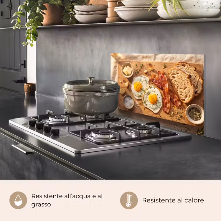 Paraschizzi cucina - Cibo - Colazione - Legno - Rustico - Giallo — 2