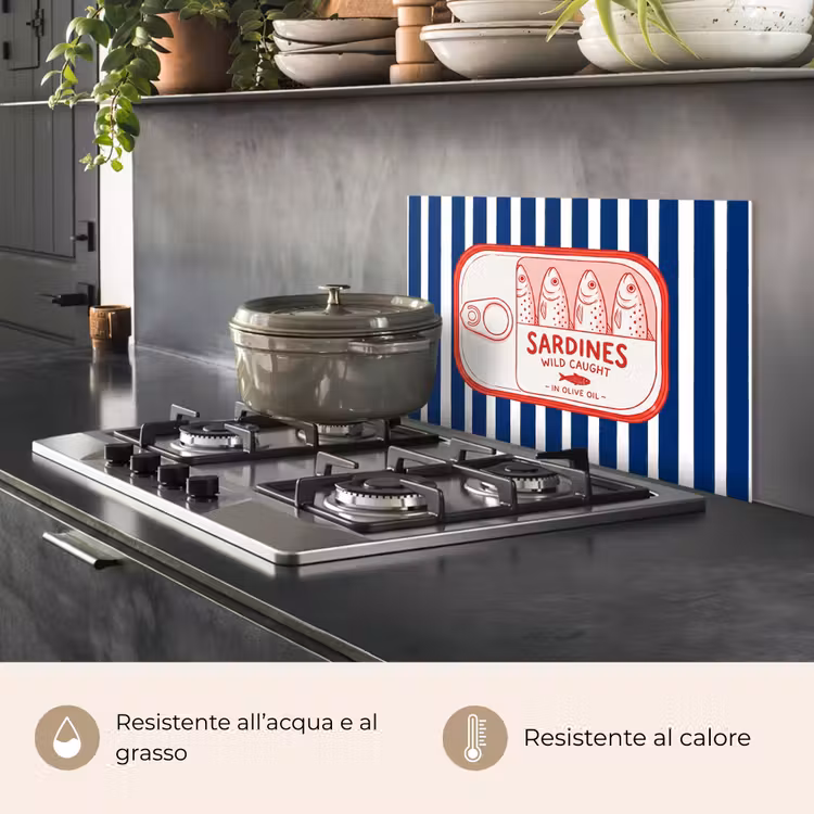 Paraschizzi cucina - Cibo - Pesce - In scatola - Illustrazione - Rosso — 2