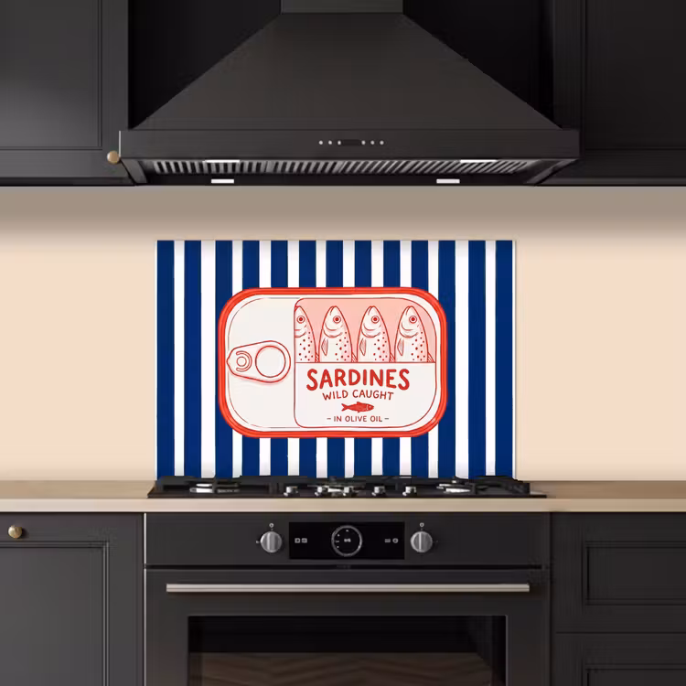 Paraschizzi cucina - Cibo - Pesce - In scatola - Illustrazione - Rosso — 5