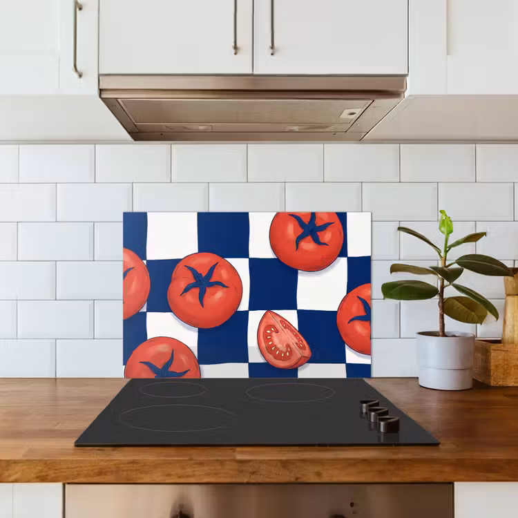 Paraschizzi cucina - Cibo - Pomodori - Cucina - Illustrazione - Rosso-Blu — 3