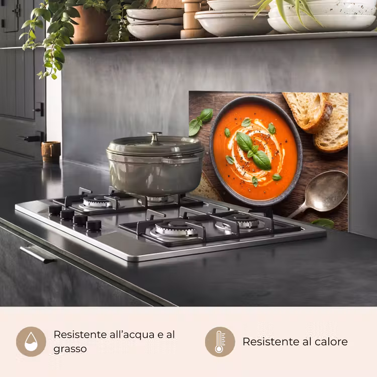 Paraschizzi cucina - Cibo - Zuppa - Basilico - Rustico - Rosso — 2