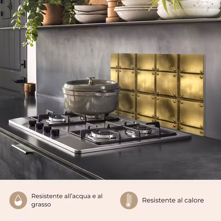 Paraschizzi cucina - Dischi - Stile industriale - Grintoso - Oro — 2