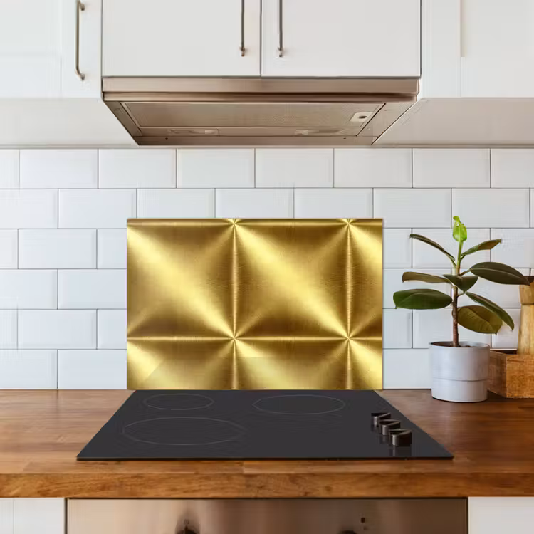 Paraschizzi cucina - Finitura - Oro spazzolato - Stile industriale - Metallizzato — 3