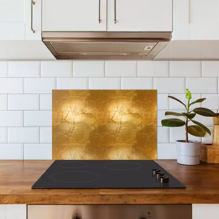 Paraschizzi cucina - Foglia d'oro - Vintage - Texture - Oro caldo — 3