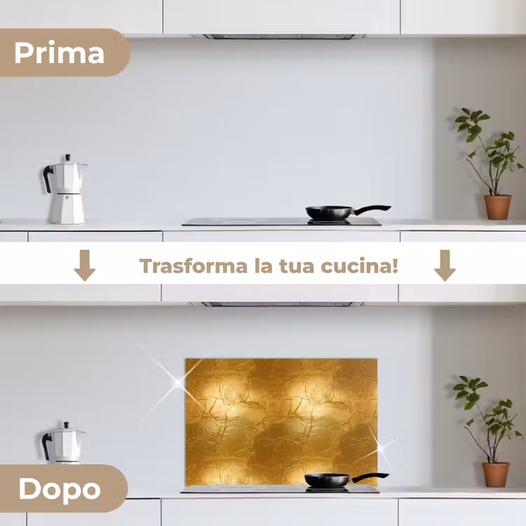 Paraschizzi cucina - Foglia d'oro - Vintage - Texture - Oro caldo — 7
