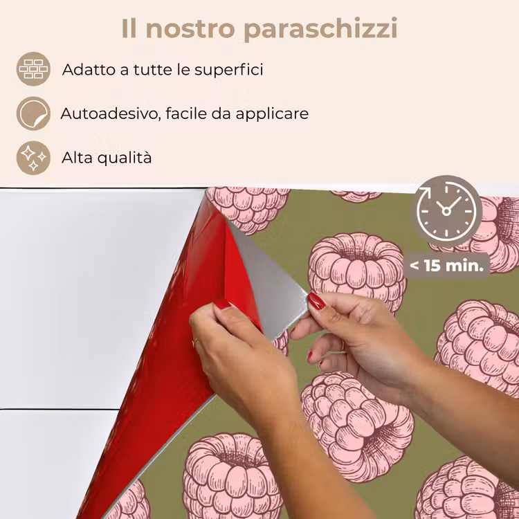 Paraschizzi cucina - Cibo - Motivo - Illustrazione - Rosa - Verde — 4