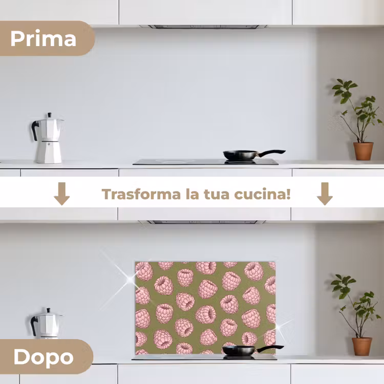 Paraschizzi cucina - Cibo - Motivo - Illustrazione - Rosa - Verde — 7