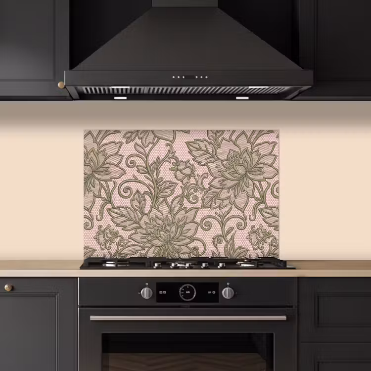 Paraschizzi cucina - Fiori - Pizzo - Motivo - Classico - Verde — 5