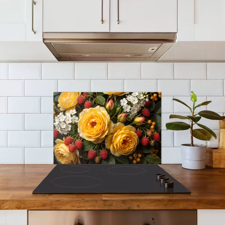 Paraschizzi cucina - Fiori - Mazzo - Natura - Classico - Giallo — 3