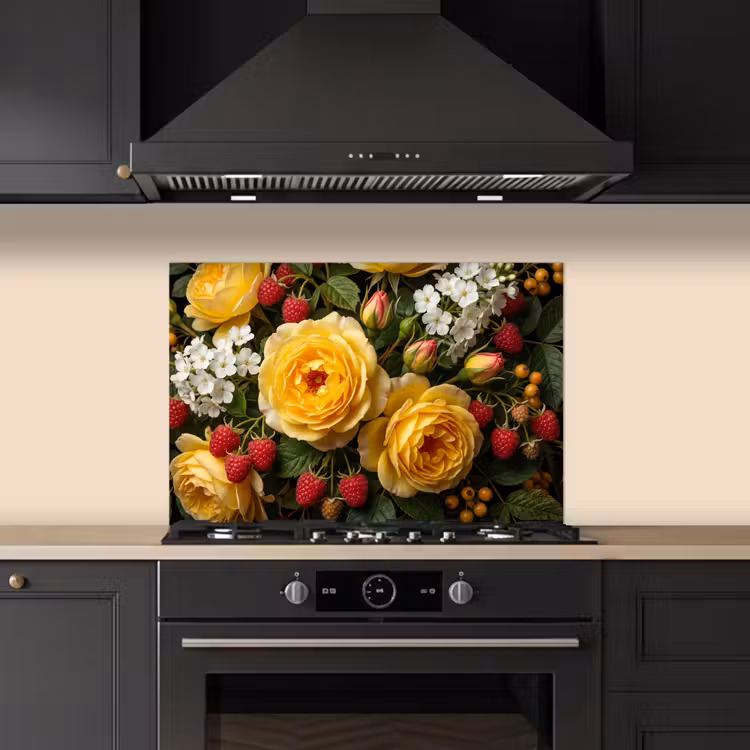 Paraschizzi cucina - Fiori - Mazzo - Natura - Classico - Giallo — 5