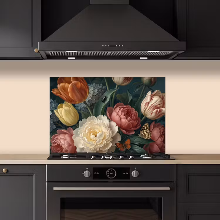Paraschizzi cucina - Fiori - Mazzo - Natura - Classico - Scuro — 5