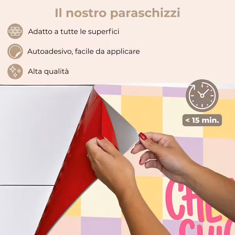 Paraschizzi cucina - Cheers Chica - A quadretti - Lilla - Giallo — 4