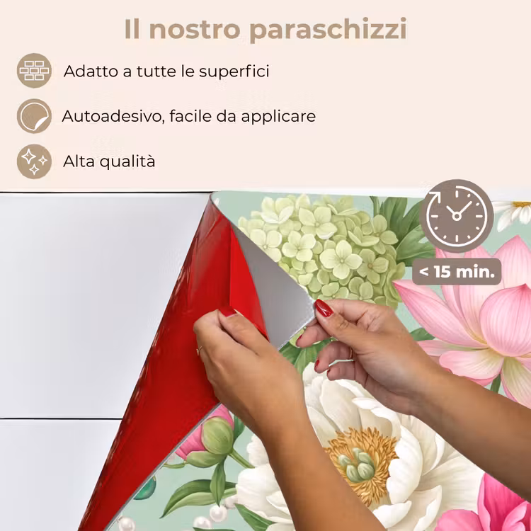 Paraschizzi cucina - Fiori - Motivo - Botanico - Verde — 4
