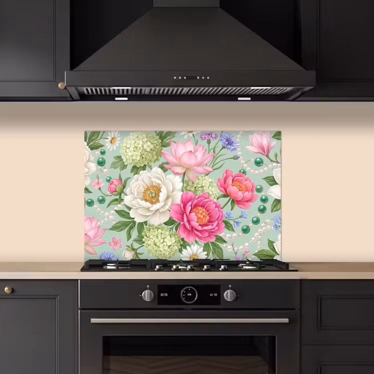 Paraschizzi cucina - Fiori - Motivo - Botanico - Verde — 5
