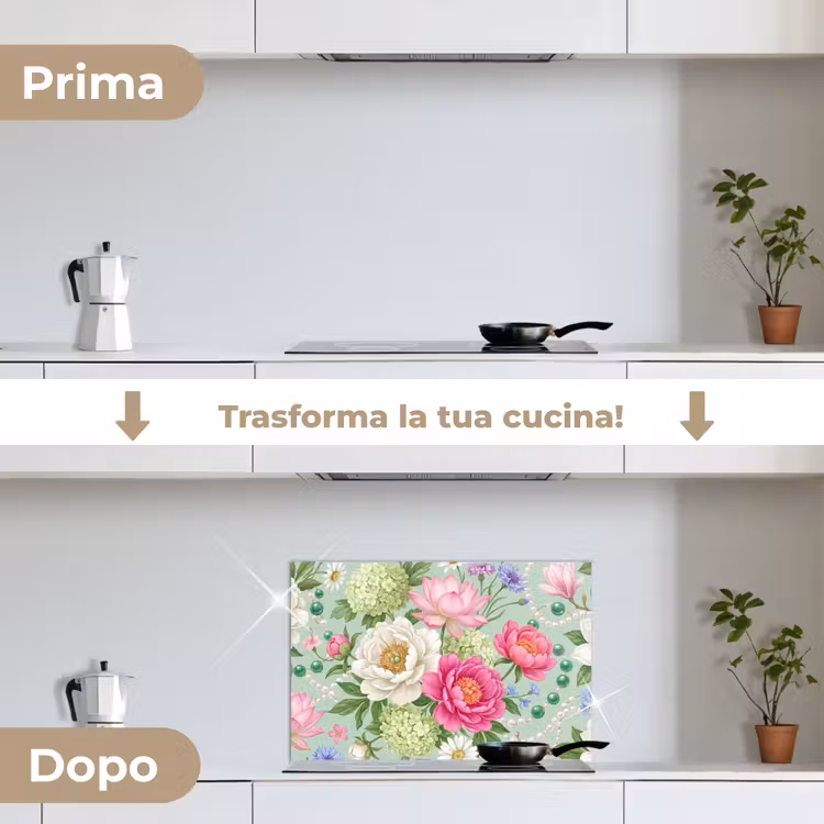 Paraschizzi cucina - Fiori - Motivo - Botanico - Verde — 7