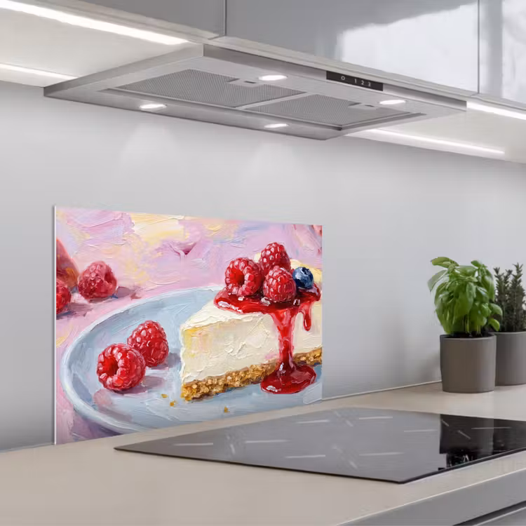 Paraschizzi cucina - Cibo - Cheesecake - Frutti di bosco - Astratto - Rosa — 1