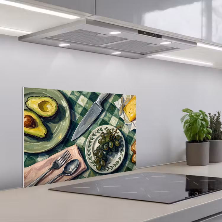 Paraschizzi cucina - Cibo - Colazione - Tavola - Moderno - Verde — 1