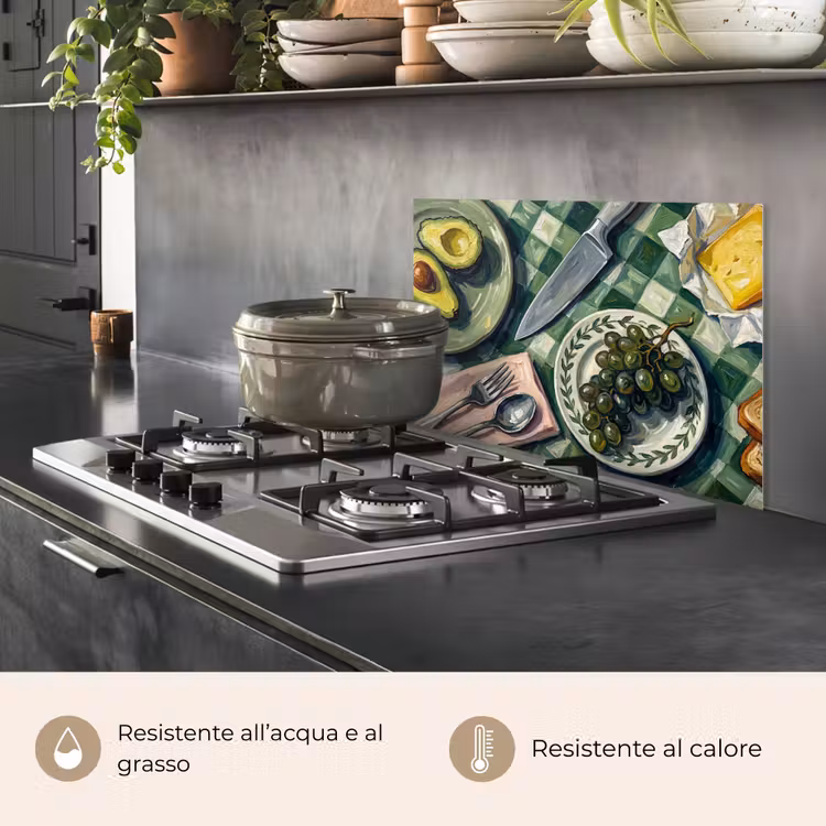 Paraschizzi cucina - Cibo - Colazione - Tavola - Moderno - Verde — 2