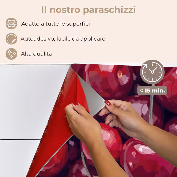 Paraschizzi cucina - Frutta - Ciliegie - Cibo - Moderno - Rosso — 4