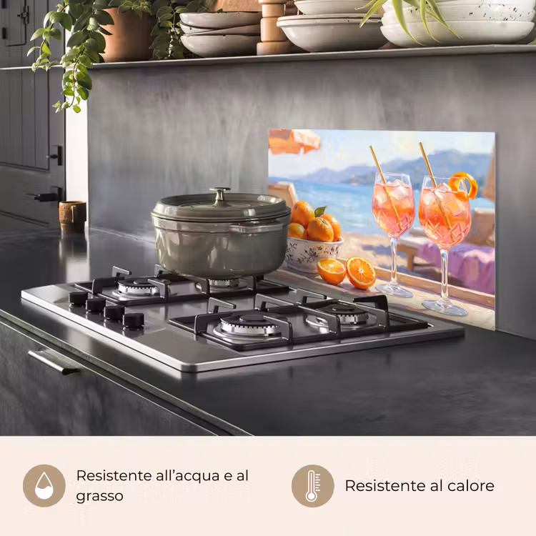 Paraschizzi cucina - Bevande - Bicchieri - Spiaggia - Estate - Arancione — 2