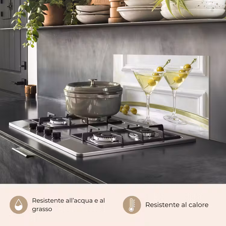 Paraschizzi cucina - Bevande - Martini - Olive - Moderno - Bianco — 2