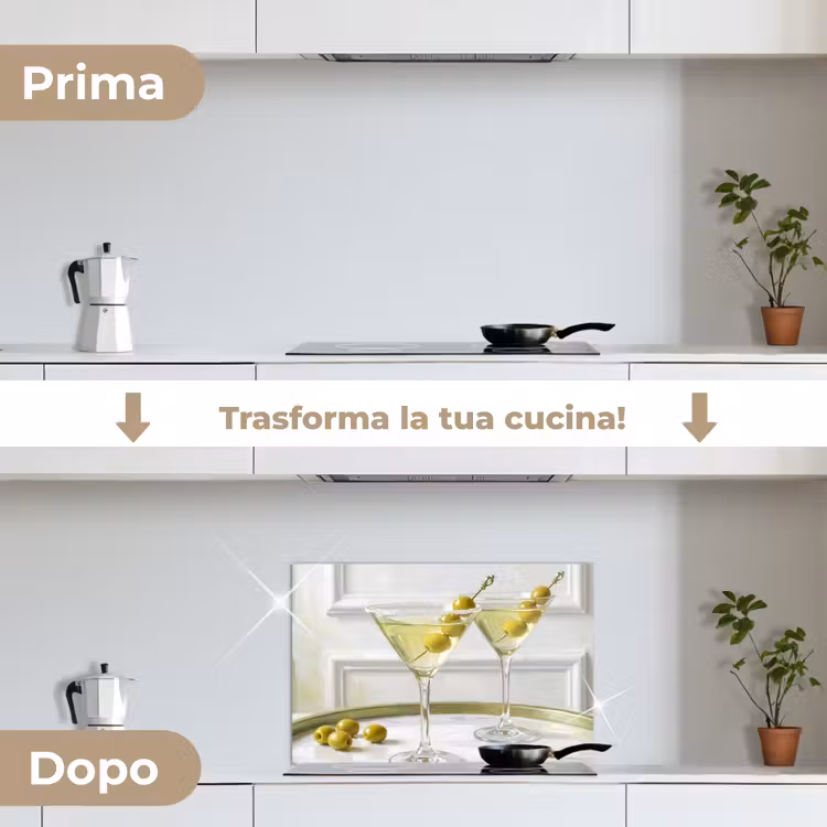 Paraschizzi cucina - Bevande - Martini - Olive - Moderno - Bianco — 7