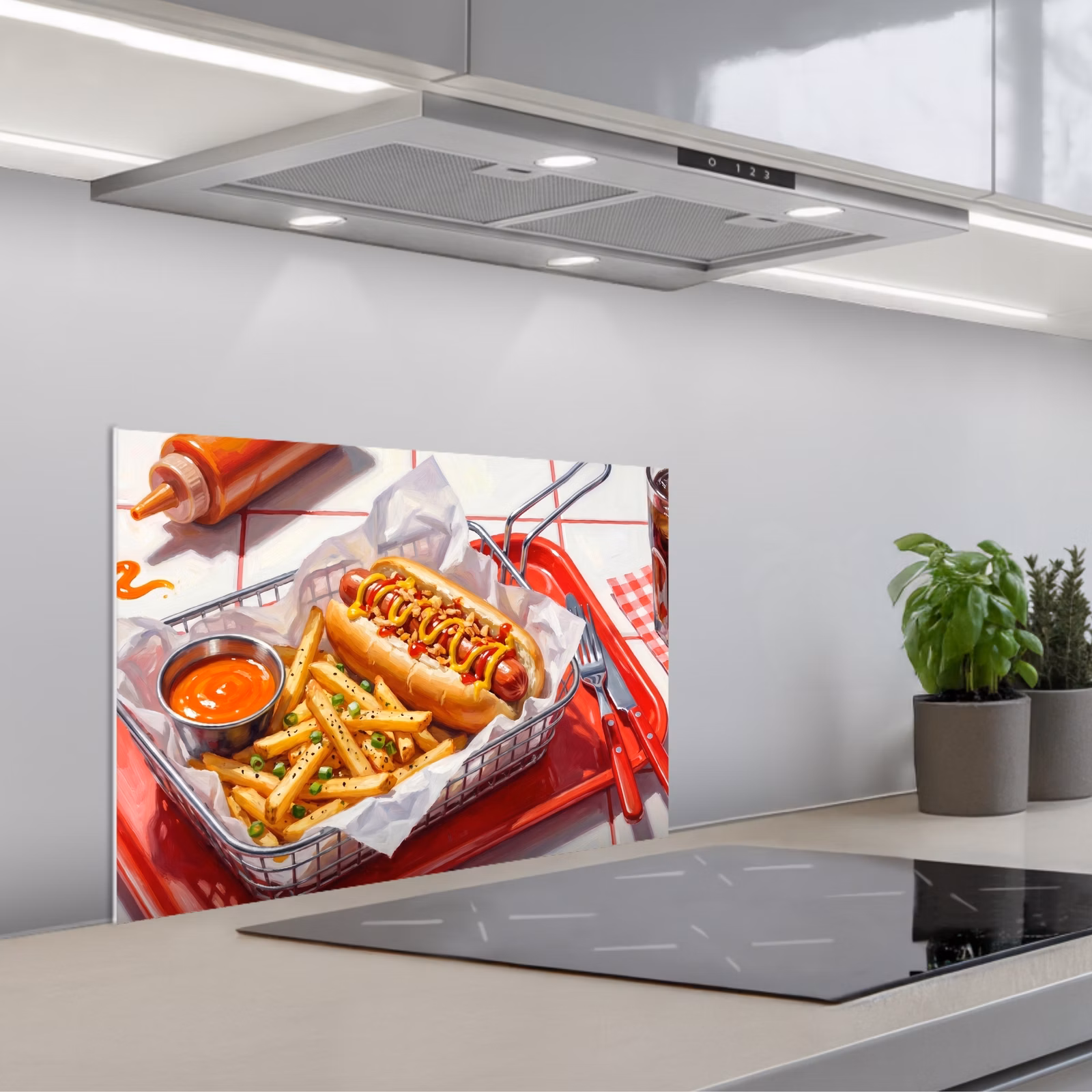 Paraschizzi cucina - Cibo - Hot dog - Fast food - Moderno - Rosso — 1