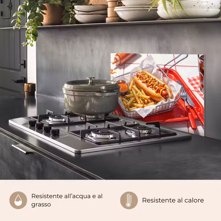 Paraschizzi cucina - Cibo - Hot dog - Fast food - Moderno - Rosso — 2