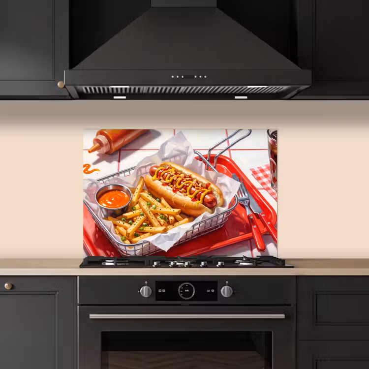 Paraschizzi cucina - Cibo - Hot dog - Fast food - Moderno - Rosso — 5