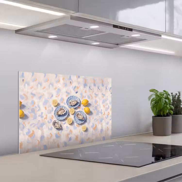 Paraschizzi cucina - Cibo - Ostriche - Limoni - Moderno - Giallo — 1