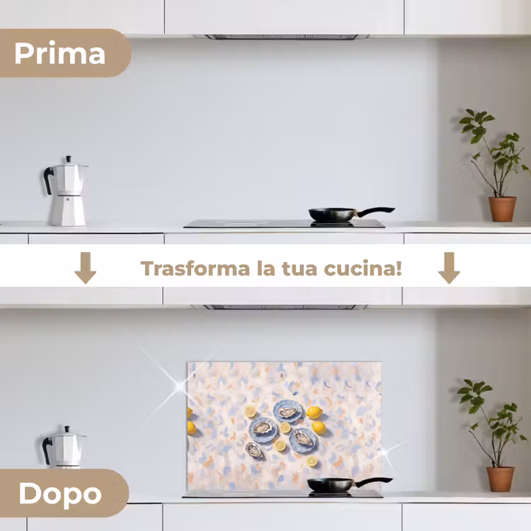 Paraschizzi cucina - Cibo - Ostriche - Limoni - Moderno - Giallo — 7