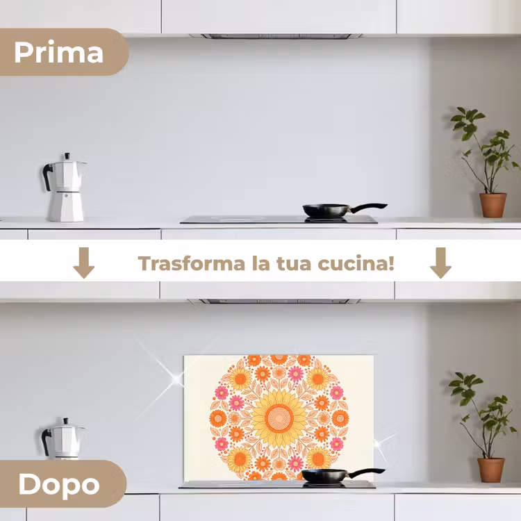Paraschizzi cucina - Fiori - Mandala - Motivo - Colorato — 7