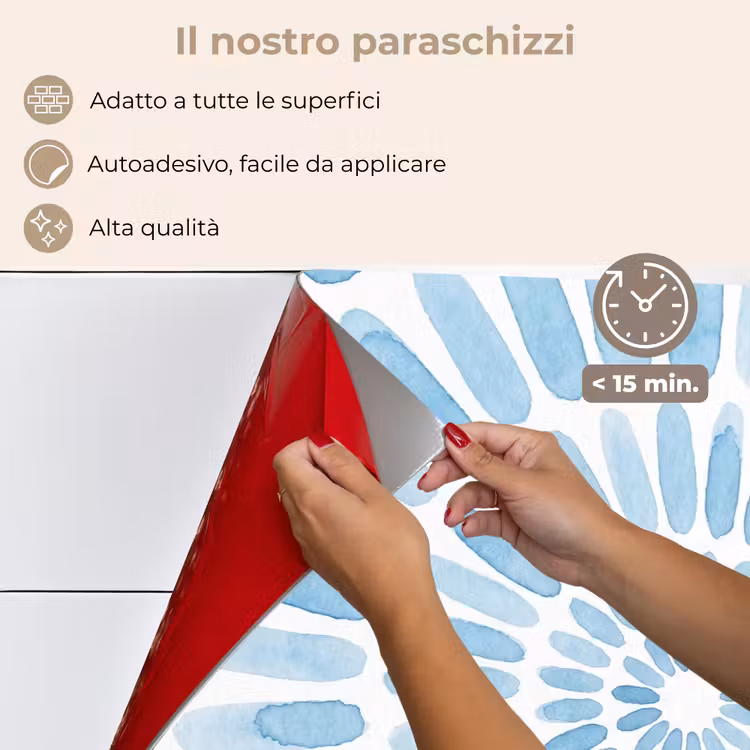 Paraschizzi cucina - Abstract - Forme - Arte - Acquerello - Blu — 4