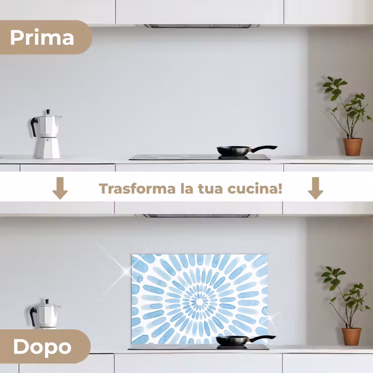 Paraschizzi cucina - Abstract - Forme - Arte - Acquerello - Blu — 7