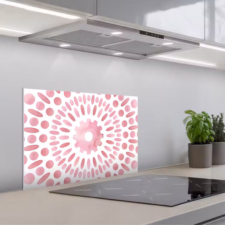 Paraschizzi cucina - Abstract - Forme - Motivo - Acquerello - Rosa — 1