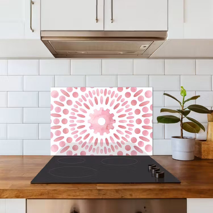 Paraschizzi cucina - Abstract - Forme - Motivo - Acquerello - Rosa — 3