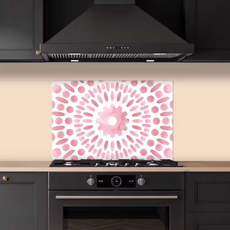 Paraschizzi cucina - Abstract - Forme - Motivo - Acquerello - Rosa — 5