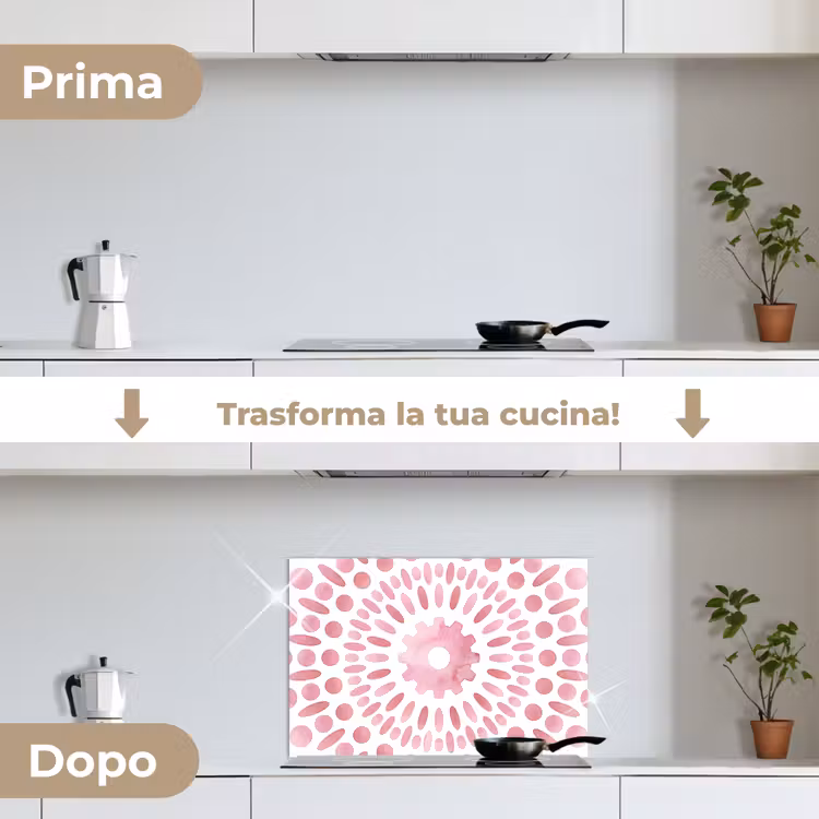 Paraschizzi cucina - Abstract - Forme - Motivo - Acquerello - Rosa — 7
