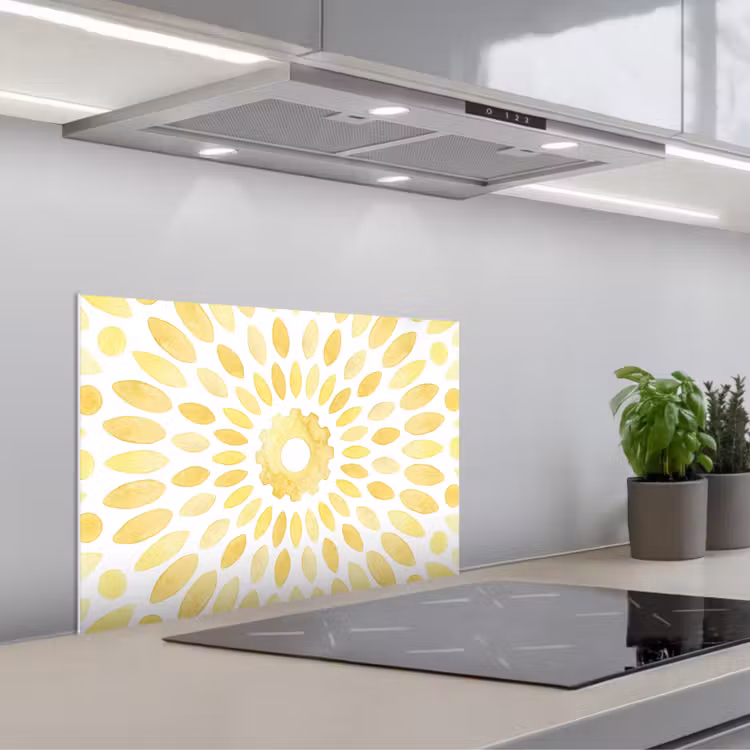 Paraschizzi cucina - Astratto - Geometrico - Radioso - Giallo — 1