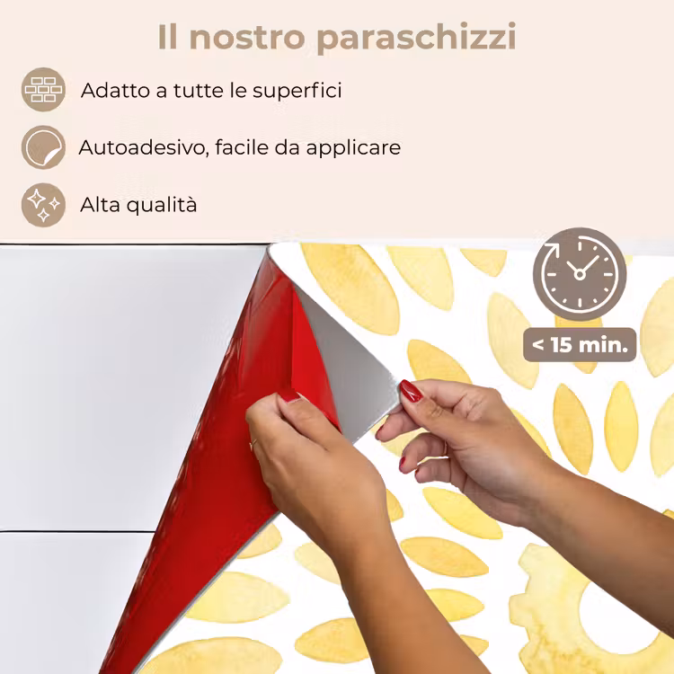Paraschizzi cucina - Astratto - Geometrico - Radioso - Giallo — 4